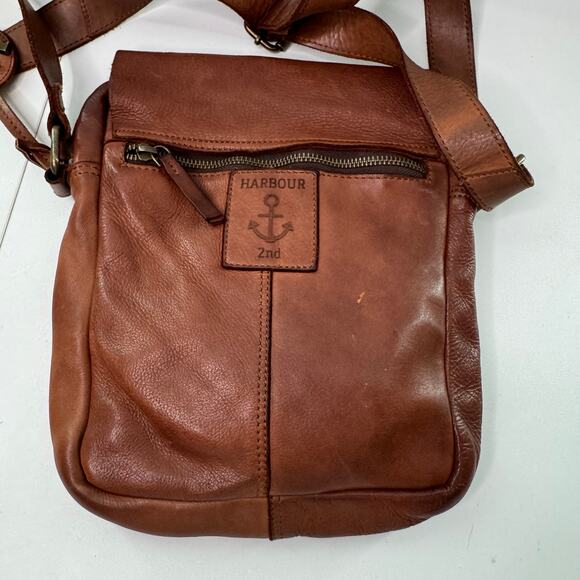 Harbour 2nd Leather Crossbody Shoulder Bag Marlies Flap Natural Brown - Picture 7 of 12